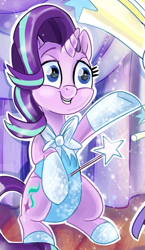 Size: 415x715 | Tagged: safe, idw, starlight glimmer, pony, unicorn, spoiler:comic, spoiler:comic69, assistant, clothes, leotard, wand