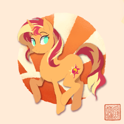 Size: 921x920 | Tagged: safe, artist:lucifer-dog-fish, sunset shimmer, pony, unicorn, cute, female, mare, no pupils, shimmerbetes, solo, sun, sunshine shimmer