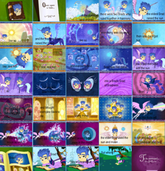 Size: 768x798 | Tagged: safe, edit, edited screencap, screencap, flash sentry, nightmare moon, princess celestia, princess luna, alicorn, pony, friendship is magic, big bad brad, brad, comic, copacetic, day, elements of harmony, mare in the moon, moon, night, ponyville, sun