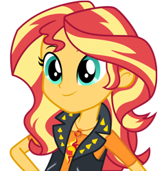 Size: 5000x5172 | Tagged: safe, artist:mlpcreativelab, sunset shimmer, better together, equestria girls, .ai available, .svg available, absurd resolution, clothes, female, geode of empathy, magical geodes, simple background, smiling, solo, transparent background, vector