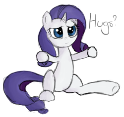 Size: 1250x1187 | Tagged: safe, artist:cezzlo, rarity, pony, unicorn, bronybait, cute, hug, hug request, raribetes, sitting, solo