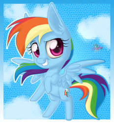 Size: 556x600 | Tagged: safe, artist:unisoleil, derpibooru import, rainbow dash, pegasus, pony, chibi, solo