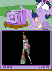 Size: 564x770 | Tagged: safe, derpibooru import, twilight sparkle, twilight sparkle (alicorn), alicorn, pony, april derp, april o'neil, exploitable meme, female, mare, meme, obligatory pony, teenage mutant ninja turtles, tv meme, what has science done