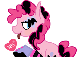 Size: 615x459 | Tagged: safe, artist:discorcl, pinkie pie, earth pony, pony, pinkie pie's boutique, ponymania, solo, tongue out