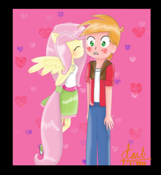 Size: 1024x1114 | Tagged: safe, artist:foxxy00candy, big macintosh, fluttershy, equestria girls, blushing, female, fluttermac, humanized, male, ponied up, shipping, straight, winged humanization