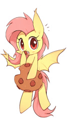 Size: 800x1500 | Tagged: safe, artist:joycall6, fluttershy, cookie, fangs, flutterbat, race swap, solo