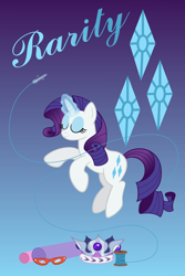 Size: 3000x4500 | Tagged: safe, artist:thejourneysend, rarity, pony, unicorn, crown, glasses, jewelry, regalia, solo, thread