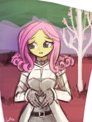 Size: 1440x1920 | Tagged: safe, artist:lumineko, fluttershy, equestria girls, crossover, funny valentine, jojo's bizarre adventure, pixiv, pony coloring