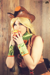 Size: 800x1200 | Tagged: safe, artist:asterateya, applejack, human, cosplay, irl, irl human, photo