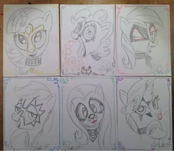 Size: 600x519 | Tagged: safe, artist:andypriceart, derpibooru import, applejack, fluttershy, pinkie pie, rainbow dash, rarity, twilight sparkle, twilight sparkle (alicorn), alicorn, earth pony, fox, pegasus, pony, unicorn, ace frehley, ankh, eric carr, female, gene simmons, kiss (band), makeup, mane six, mare, paul stanley, peter criss, the ankh warrior, the catman, the demon, the fox, the spaceman, the starchild, tongue out, traditional art, vinnie vincent