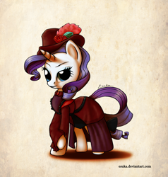 Size: 1500x1576 | Tagged: safe, artist:esuka, rarity, pony, unicorn, clothes, dress, steampunk