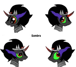 Size: 950x841 | Tagged: safe, artist:milton777, derpibooru import, king sombra, pony, unicorn, expressions, happy, text