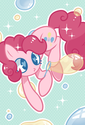 Size: 750x1100 | Tagged: safe, artist:hawthornss, pinkie pie, earth pony, pony, bubble, bubble blower, solo