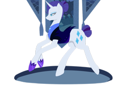 Size: 1024x763 | Tagged: safe, artist:pinkiecitrine, rarity, pony, unicorn, alternate timeline, night maid rarity, nightmare takeover timeline, solo