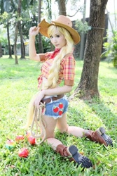 Size: 800x1200 | Tagged: safe, artist:astrid riddle, applejack, human, cosplay, irl, irl human, photo