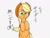 Size: 640x480 | Tagged: safe, artist:skippy_the_moon, applejack, earth pony, pony, japanese, pixiv, simple background, solo, white background