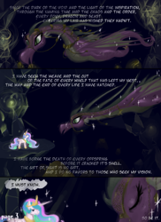 Size: 800x1100 | Tagged: safe, artist:feather, princess celestia, alicorn, dragon, pony, an old friend, comic