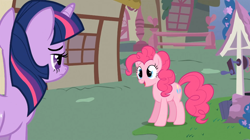 Size: 1054x592 | Tagged: safe, derpibooru import, screencap, pinkie pie, twilight sparkle, earth pony, pony, unicorn, feeling pinkie keen, duo, female, mare