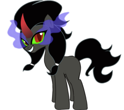 Size: 1147x1021 | Tagged: safe, artist:funniangelo, derpibooru import, king sombra, queen umbra, pony, unicorn, rule 63, solo, teenager, younger