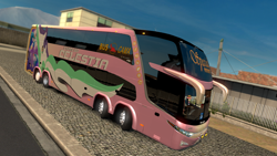 Size: 1360x768 | Tagged: safe, princess celestia, alicorn, pony, bus, double decker bus, euro truck simulator 2, game screencap, video game