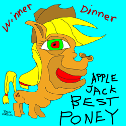 Size: 2000x2000 | Tagged: safe, artist:train wreck, applejack, earth pony, pony, 1000 hours in ms paint, best pony, crappy art, ms paint, nightmare fuel, op is a cuck, solo, stylistic suck, worst pony