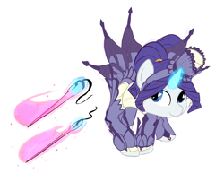 Size: 2092x1696 | Tagged: safe, artist:tanmansmantan, rarity, pony, unicorn, 4chan, clothes, crossover, magic, monster hunter, needle, telekinesis, weapon