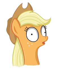 Size: 1296x1584 | Tagged: safe, artist:thecheeseburger, applejack, earth pony, pony, :o, appul, derp, open mouth, simple background, solo, transparent background, wide eyes