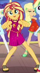 Size: 485x878 | Tagged: safe, screencap, applejack, rainbow dash, rarity, sunset shimmer, better together, equestria girls, cropped, feet, legs, sandals