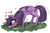 Size: 1832x1216 | Tagged: safe, artist:vita-ex-machina, derpibooru import, twilight sparkle, twilight sparkle (alicorn), alicorn, pony, blushing, eating, female, grass, grazing, heart, herbivore, horses doing horse things, mare, romance, smiling, solo