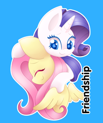 Size: 1024x1214 | Tagged: safe, artist:hungrysohma, fluttershy, rarity, pegasus, pony, unicorn, cute, heart eyes, hug, wingding eyes