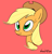 Size: 399x417 | Tagged: safe, artist:hajuya, applejack, earth pony, pony, bust, hat, portrait, simple background, solo