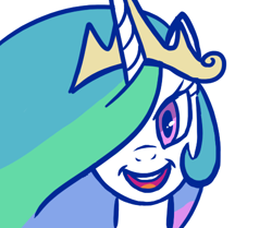 Size: 500x417 | Tagged: safe, artist:reuniclus, princess celestia, alicorn, pony, bust, portrait, smiling, solo