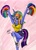 Size: 1205x1685 | Tagged: safe, artist:newyorkx3, derpibooru import, twilight sparkle, twilight sparkle (alicorn), alicorn, anthro, plantigrade anthro, rainbow falls, adorasexy, cheerleader, cheerleader sparkle, cleavage, clothes, cute, female, sexy, skirt, solo, traditional art