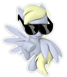 Size: 2520x2877 | Tagged: safe, artist:gleboss, derpy hooves, pegasus, pony, 3d, female, mare, photoshop, simple background, solo, source filmmaker, sunglasses, transparent background