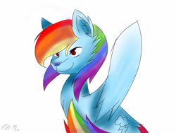 Size: 960x720 | Tagged: safe, artist:peebles15, derpibooru import, rainbow dash, wolf, solo, species swap