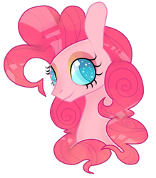 Size: 1499x1713 | Tagged: safe, pinkie pie, earth pony, pony, bust, eyeshadow, portrait, simple background, solo, transparent background