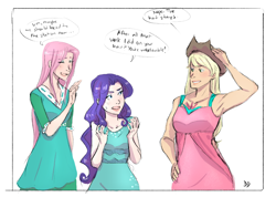 Size: 1024x728 | Tagged: safe, artist:demdoodles, applejack, fluttershy, rarity, human, armpits, humanized