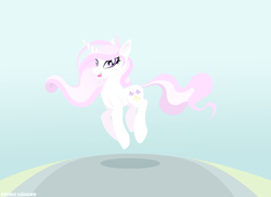 Size: 2338x1700 | Tagged: safe, artist:pedrohander, derpibooru import, fleur-de-lis, pony, unicorn, cute, female, fleurabetes, happy, jumping, looking at you, mare, open mouth, solo