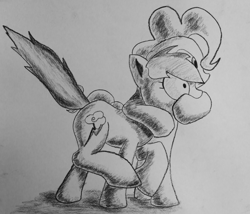 Size: 1900x1630 | Tagged: safe, artist:inkygarden, derpibooru import, pinkie pie, rainbow dash, earth pony, pegasus, pony, charcoal drawing, grayscale, monochrome, shhh, sketch, traditional art