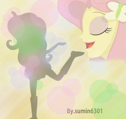 Size: 1303x1237 | Tagged: safe, artist:sumin6301, fluttershy, equestria girls, boots, high heel boots, raised leg, solo