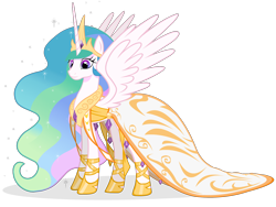 Size: 2400x1800 | Tagged: safe, artist:cartoontiger, princess celestia, alicorn, pony, clothes, dress, female, gala dress, mare, regal, simple background, solo, spread wings, transparent background, vector