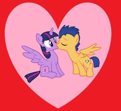 Size: 1022x931 | Tagged: safe, artist:catmlp2000, derpibooru import, flash sentry, twilight sparkle, twilight sparkle (alicorn), alicorn, pony, female, flashlight, heart, kissing, male, mare, shipping, straight, wingboner