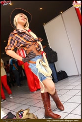 Size: 1366x2048 | Tagged: safe, artist:concessit, applejack, human, cosplay, irl, irl human, photo