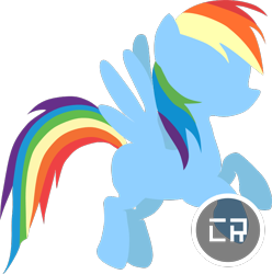 Size: 742x748 | Tagged: safe, artist:coolrainbow20, derpibooru import, rainbow dash, pegasus, pony, female, lineless, mare, minimal, modern art, solo