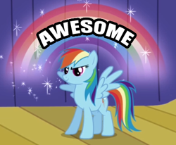 Size: 379x313 | Tagged: safe, derpibooru import, screencap, rainbow dash, pegasus, pony, image macro, meme, reaction image, solo