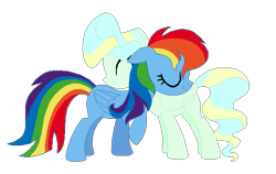 Size: 619x390 | Tagged: safe, artist:moonlightthegriffon, derpibooru import, rainbow dash, vapor trail, pegasus, pony, female, hug, lesbian, shipping, simple background, transparent background, vapordash