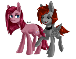 Size: 800x616 | Tagged: safe, artist:akiiri, pinkie pie, oc, pegasus, pony, collar, pinkamena diane pie