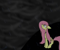 Size: 1024x853 | Tagged: safe, artist:jayivee, fluttershy, pegasus, pony, female, mare, rain, solo