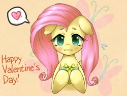 Size: 1024x768 | Tagged: dead source, safe, artist:dobado, fluttershy, pegasus, pony, solo, valentine's day