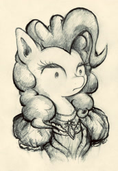 Size: 1501x2177 | Tagged: safe, artist:gezawatt, pinkie pie, earth pony, pony, monochrome, pencil drawing, traditional art